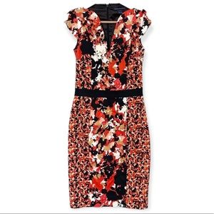 French Connection Multicoloured Printed Sheath Dress - Size 4